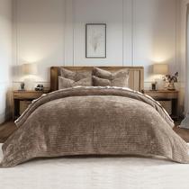 Jogo de colcha EVERGRACE California King 300x270 cm Mocha