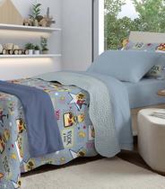 Jogo De Colcha Evolution Infantil Solteiro Camesa Azul