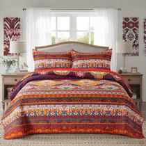 Jogo de colcha matelassê NEWLAKE tamanho solteiro 173x218 cm algodão boho Jogo de colcha matelassê NEWLAKE tamanho solteiro 173x218 cm algodão boho