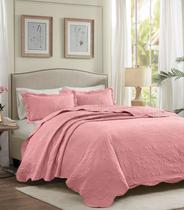 Jogo De Colcha Milao Casal Corttex Rosa