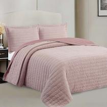 Jogo de Colcha Neo Rustik Casal - Rose - Camesa