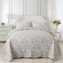 Jogo de Colcha NEWLAKE Queen Floral Reversível em Microfibra Jogo de Colcha NEWLAKE Queen Floral Reversível em Microfibra