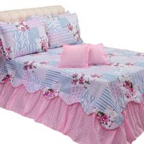 Jogo De Colcha Queen Belize 6 Peças Matelassado Com Babado