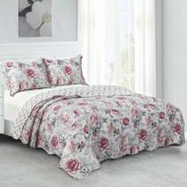 Jogo de Colcha Queen Evolution Patchwork Camesa Serenity Floral