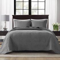 Jogo de Colcha Siena Attuale King - Grafite - 3 Peças - Corttex Jogo de Colcha Siena Attuale King - Grafite - 3 Peças - Corttex
