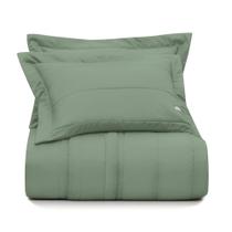 Jogo de Colcha Super King Altenburg Cetim 300 Fios Verde Jogo de Colcha Super King Altenburg Cetim 300 Fios Verde