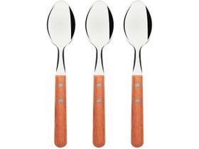 Jogo de Colher de Chá Tramontina Dynamic Castanho e Prata 3 Peças