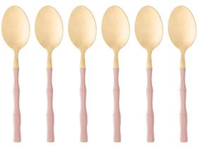 Jogo de Colher de Inox Lyor Bambu Elegant - Rose 6 Peças