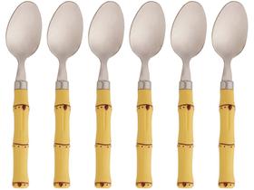Jogo de Colher de Inox Lyor Bambu Natural - 6 Peças