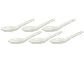 Jogo de Colher de Porcelana Hauskraft Finger Food Branco 6 Peças Jogo de Colher de Porcelana Hauskraft Finger Food Branco 6 Peças