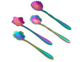 Jogo de Colher Inox Bon Gourmet Rainbow Colorido - 4 Peças