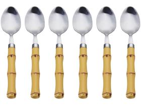 Jogo de Colher Inox Lyor Bambu Natural - 6 Peças Jogo de Colher Inox Lyor Bambu Natural - 6 Peças