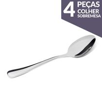 Jogo de Colher Sobremesa Aço Inox 4 Peças Gourmet Mix