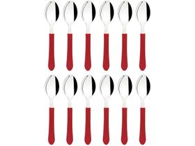Jogo de Colher Tramontina Leme Vermelho 12 Peças