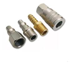 Jogo De Conectores C/ Engate Rápido E Rosca 1/4 Npt 04 Peças