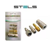 Jogo De Conectores Engate Rápido 1/4 Npt 4 Pçs Stels 5701655 Jogo De Conectores Engate Rápido 1/4 Npt 4 Pçs Stels 5701655