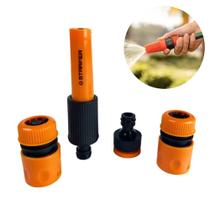 Jogo de Conectores Engate Rápido com Esguicho Regulável para Mangueira 1/2 com 4 Peças Jogo de Conectores Engate Rápido com Esguicho Regulável para Mangueira 1/2 com 4 Peças