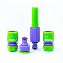 Jogo de conexao para mangueira, encaixe 1/2pol., 1 esguicho, 2 engates, 1 conector, 4pcs // palisad Jogo de conexao para mangueira, encaixe 1/2pol., 1 esguicho, 2 engates, 1 conector, 4pcs // palisad