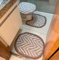 Jogo De Conjunto Banheiro 3 Peças Kit Tapete Emborrachado