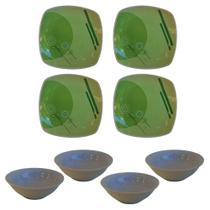 Jogo de Consumes Pratos e Bowls 8 Peças em Porcelana.