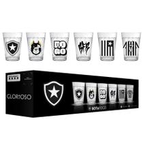 Jogo De Copo Americano Botafogo Licenciado Kit 6 Peça