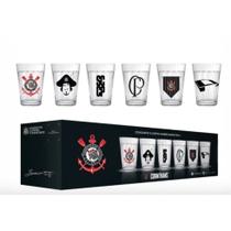Jogo de copo americano personalizado corinthians de vidro com 6 peças na caixa para cerveja café presente time timão Jogo de copo americano personalizado corinthians de vidro com 6 peças na caixa para cerveja café presente time timão