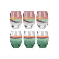 Jogo De Copo Art Aruba Vidro 465ml - Kit 6 Peças