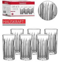 Jogo de copo de vidro alto egeu hauskraft com 6 unidades 260ml na caixa - Haüskraft