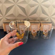 Jogo de copo de vidro borboleta 3D amarelo com 4 peças 350ml kit conjunto copos de cozinha fofo butterfly água suco