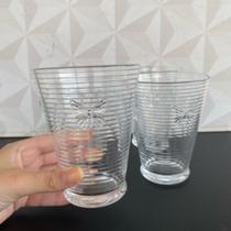 Jogo de copo de vidro borboleta com 4 peças 350ml para cozinha - kit copos butterfly wolff