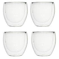 Jogo de Copo de Vidro Borossilicato para Café 180ml 4 Peças - Vista Home
