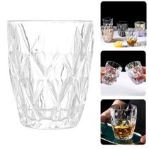 Jogo De Copo De Vidro Diamante Para Agua Suco Bebidas Conjunto De 6 Copos Resistente Vidro Grosso Diamond Linha Premium 280ml