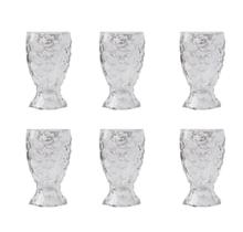 Jogo de copo de vidro em alto relevo com 6 peças 40ml Jogo de copo de vidro em alto relevo com 6 peças 40ml