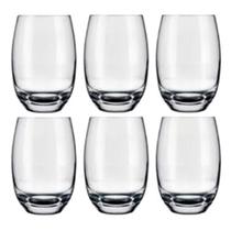Jogo de copo de vidro redondo com 6 peças 490ml grande para cozinha suco água kit copos conjunto