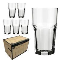 Jogo De Copo De Vidro Relevo C 6 Peças 520ml Jogo De Copo De Vidro Relevo C 6 Peças 520ml