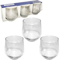 Jogo de copo de vidro whisky canvas com 3 pecas 300ml