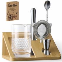 Jogo de Copo para Mistura de Coquetéis Barillio 20 oz Cristal com Base de Bambu Jogo de Copo para Mistura de Coquetéis Barillio 20 oz Cristal com Base de Bambu