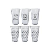 Jogo De Copo Rock Americano Vidro 450ml Kit 6 Peças