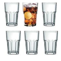 Jogo de Copo Vidro 6 un Grosso Resistente Transparente 360ml Chicago MilkShake Suco Refrigerante Água