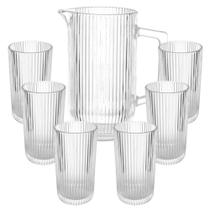 Jogo de Copos 420ml e Jarra de Vidro Transparente Graffiato 1,2 Litros 7 peças Hauskraft Jogo de Copos 420ml e Jarra de Vidro Transparente Graffiato 1,2 Litros 7 peças Hauskraft