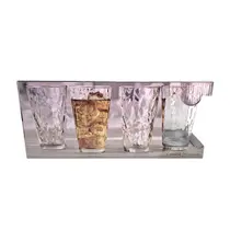 Jogo de Copos 465ml de Vidro 8 peças Transp Martelado