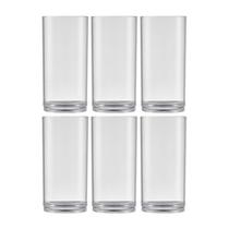 Jogo De Copos Acrílico 400ml Transparente Resistente - 6un Jogo De Copos Acrílico 400ml Transparente Resistente - 6un