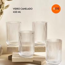 Jogo de Copos Água Suco Canelado Versalhes Transparente 6 unidades 450ml Jogo de Copos Água Suco Canelado Versalhes Transparente 6 unidades 450ml