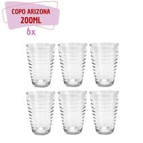 Jogo de Copos Alto Resistentes de Vidro Sucos 200ML - 6Un