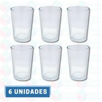 Jogo de Copos Alto Resistentes de Vidro Sucos 200ML - 6Un