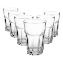 Jogo de Copos Alto Resistentes de Vidro Sucos 350ML 6Un