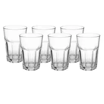 Jogo de Copos Alto Resistentes de Vidro Sucos 350ML - 6Un