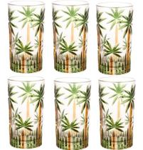 Jogo De Copos Altos Wolff Palm Tree Handpaint 330 Ml - 6 Pe