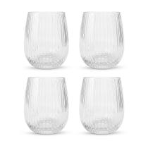 Jogo de Copos Baixo de Cristal Transparente Syrah Whisky 340ml - Lehaví