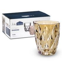 Jogo De Copos Baixos Com 6Un Diamond 260Ml Cor Dourado Amber